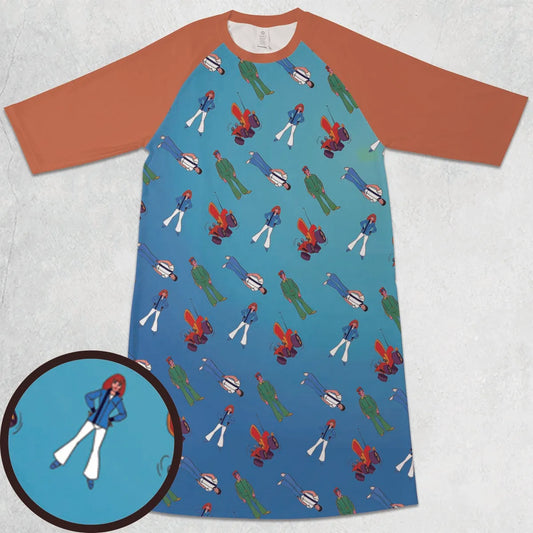 3/4 Sleeve Raglan Dress - 5JK2HVBT