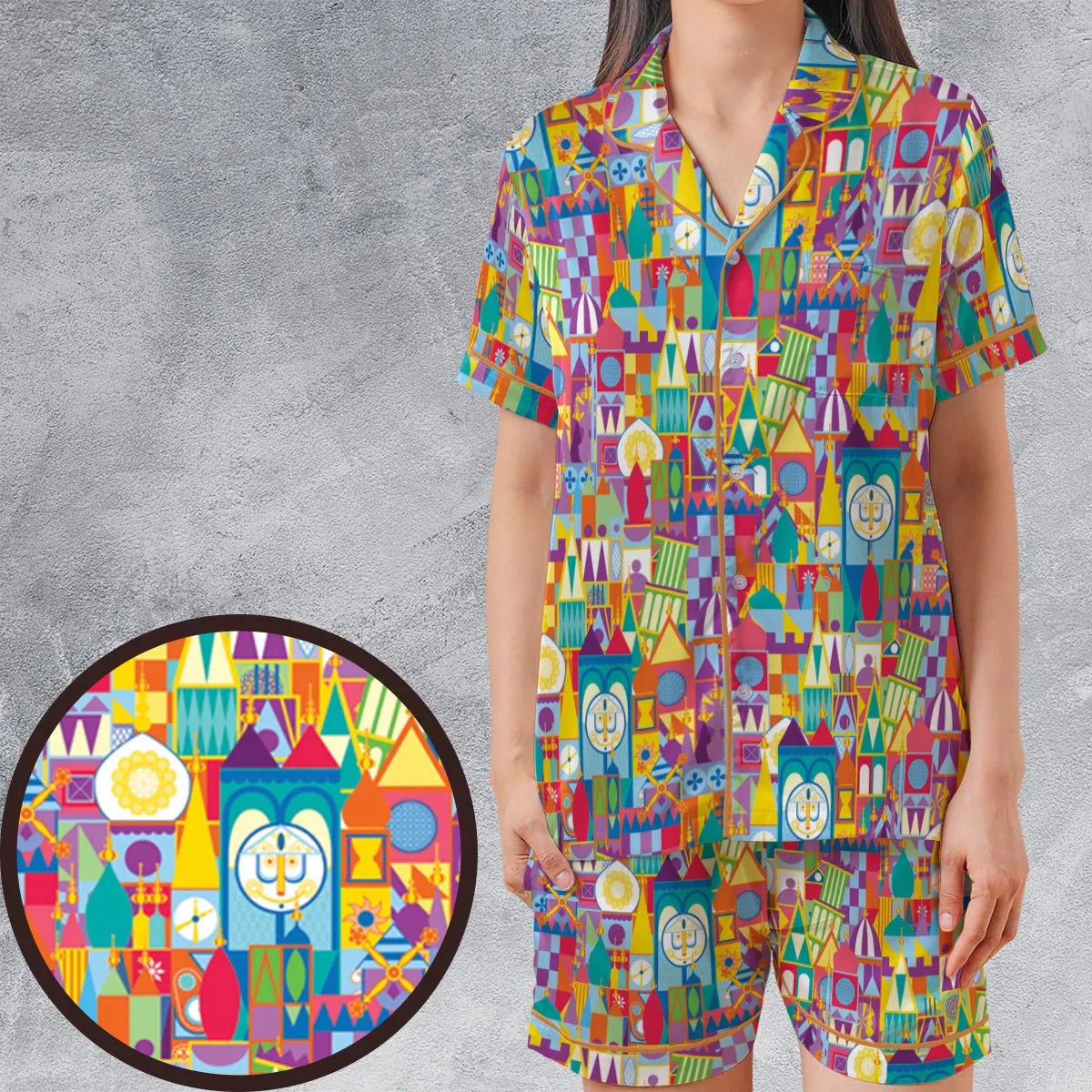 Satin Short-Sleeve Pajamas Set - 8E2K3T7R