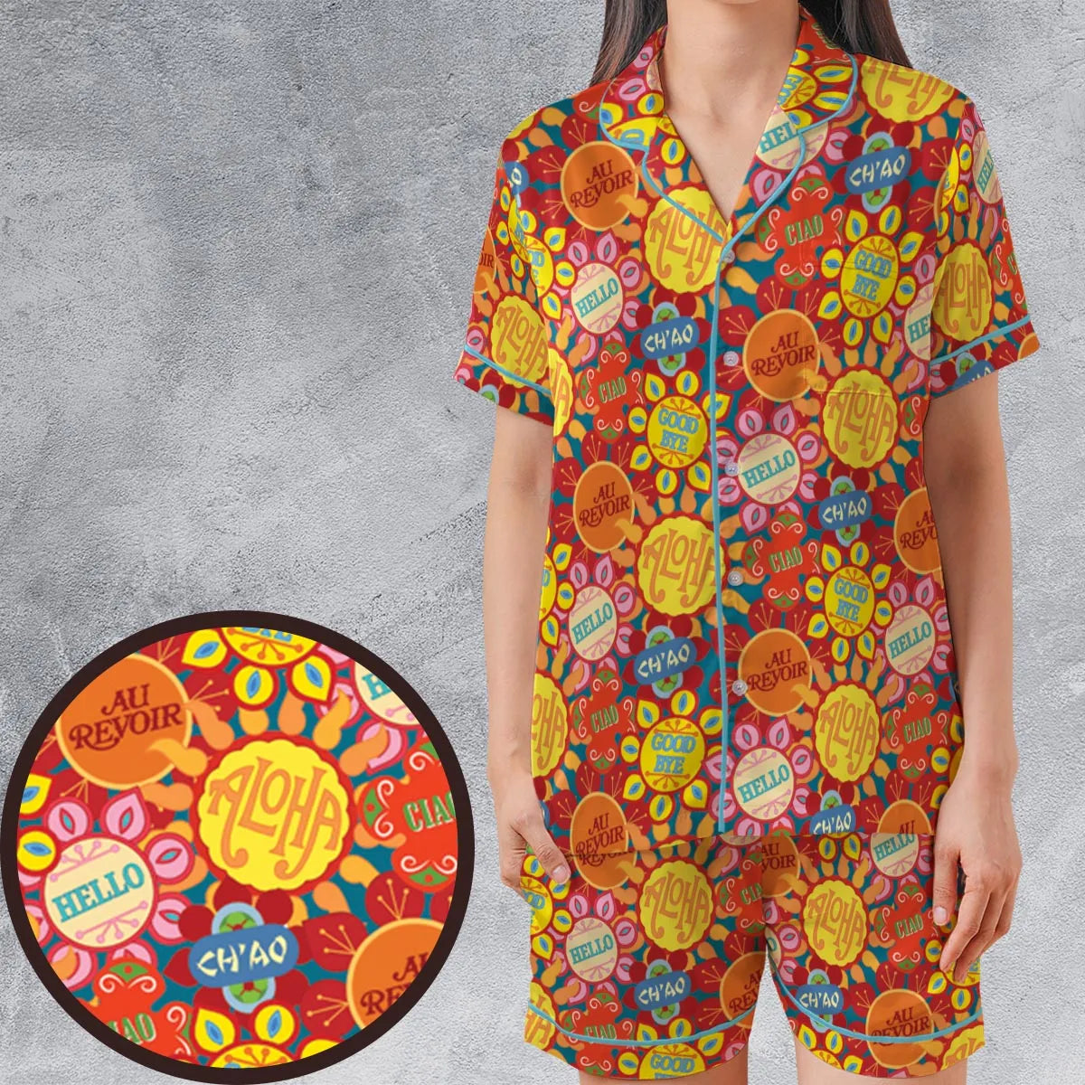 Satin Short-Sleeve Pajamas Set - 8AJW91YA