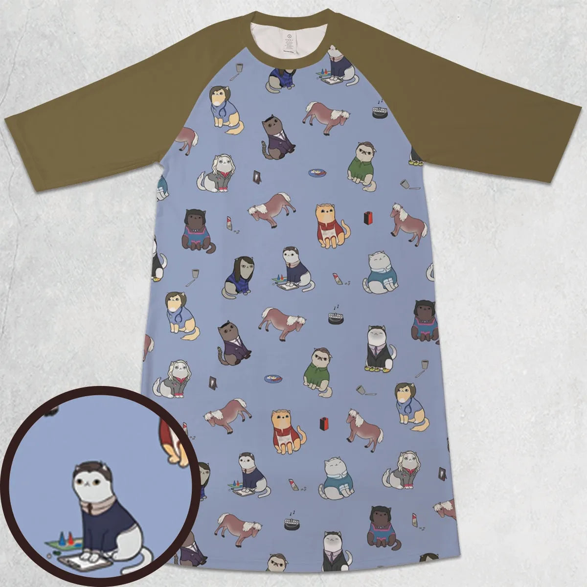 3/4 Sleeve Raglan Dress - WWRTKUA8