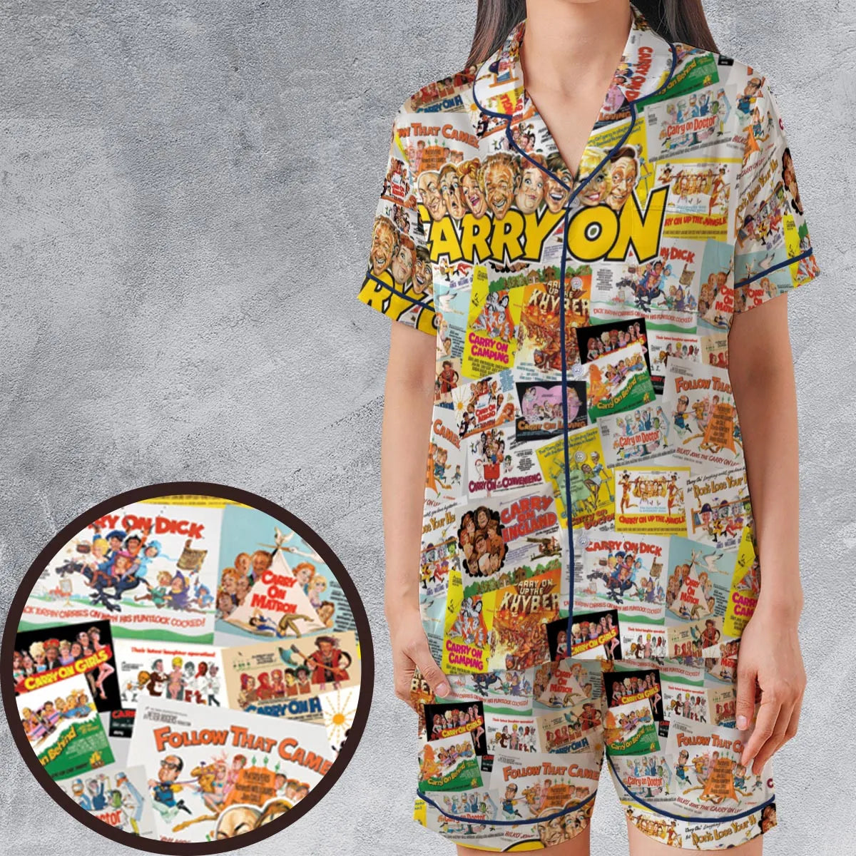Satin Short-Sleeve Pajamas Set - KS9HC4HQ
