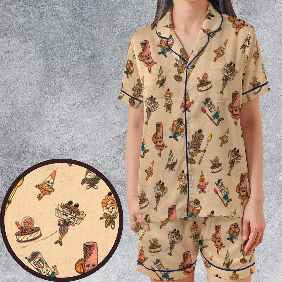 Satin Short-Sleeve Pajamas Set - ERFS6VXW