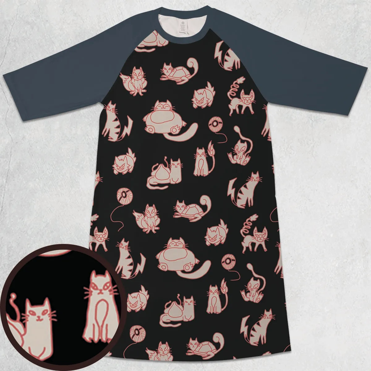 3/4 Sleeve Raglan Dress - E7KX1UL5
