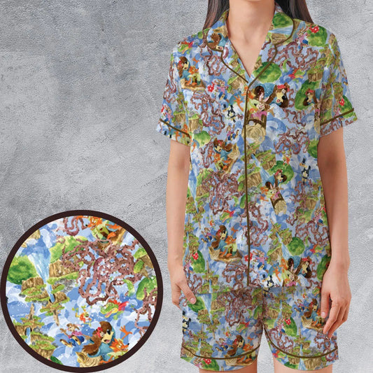 Satin Short-Sleeve Pajamas Set - 27XRXSXF