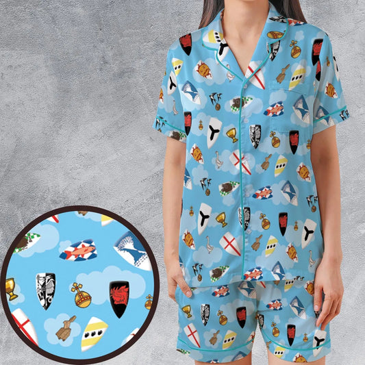Satin Short-Sleeve Pajamas Set - 8YEMRFM3