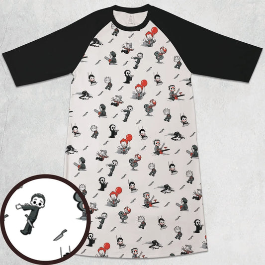 3/4 Sleeve Raglan Dress - BCFQ578Z