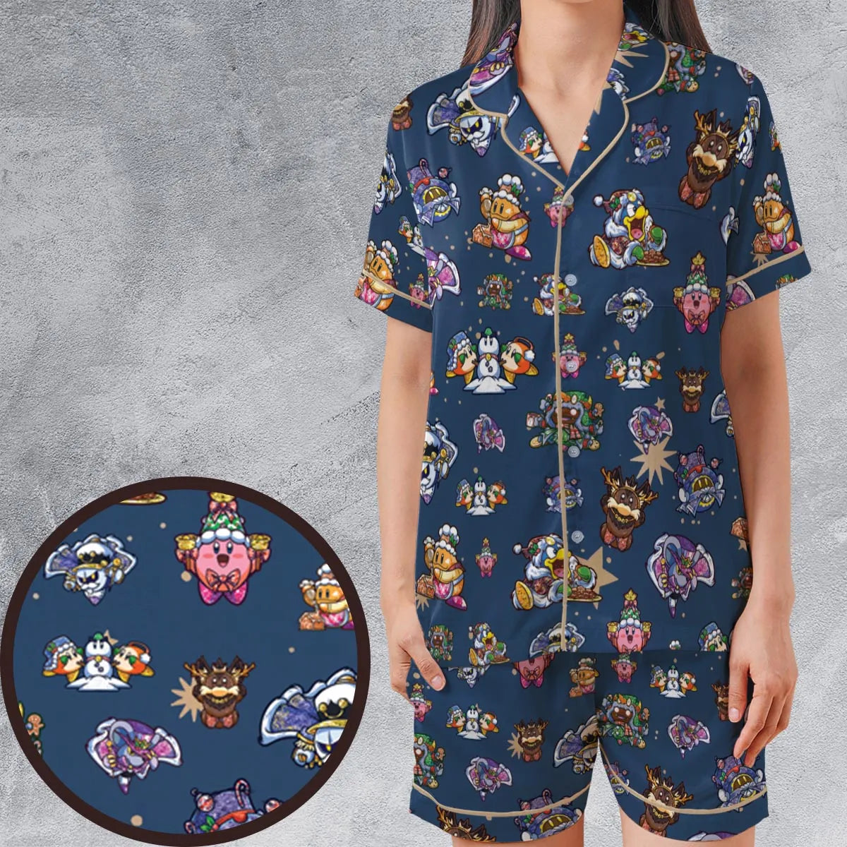 Satin Short-Sleeve Pajamas Set - 7W4W8TGJ