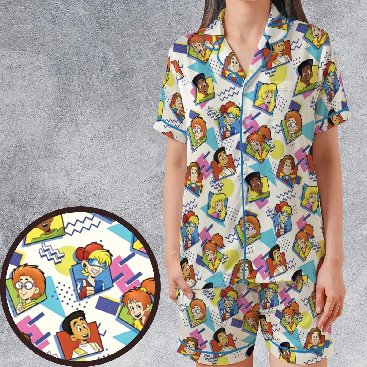 Satin Short-Sleeve Pajamas Set - 9SUML91W
