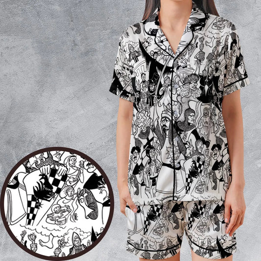 Satin Short-Sleeve Pajamas Set - J269RZ6T