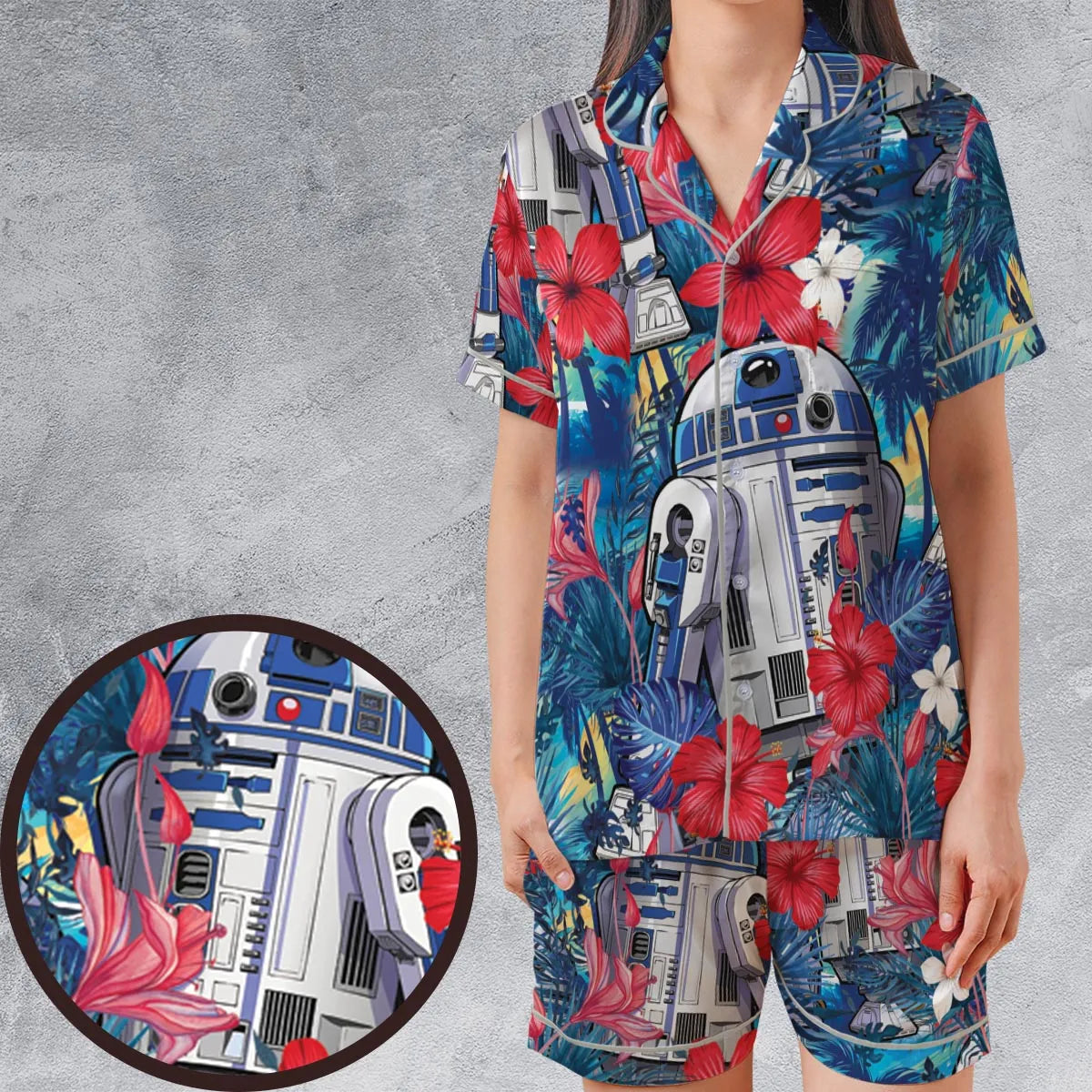 Satin Short-Sleeve Pajamas Set - JYTNE3UP