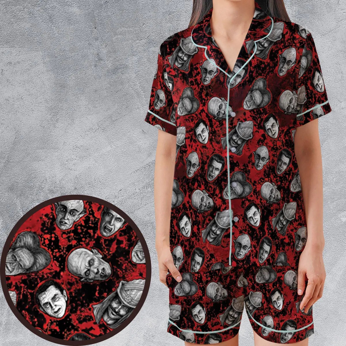 Satin Short-Sleeve Pajamas Set - K1UZRZEN