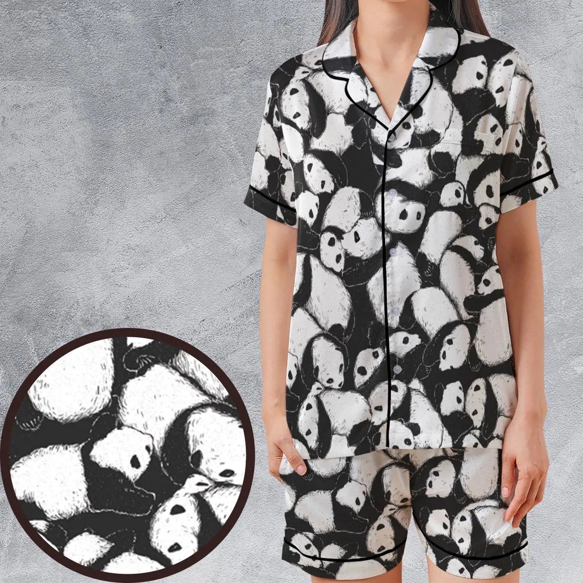 Satin Short-Sleeve Pajamas Set - SGMXLKGG