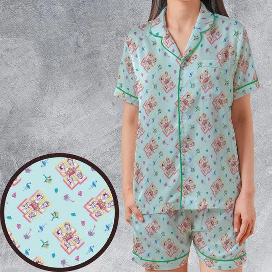 Satin Short-Sleeve Pajamas Set - BB9QU31V