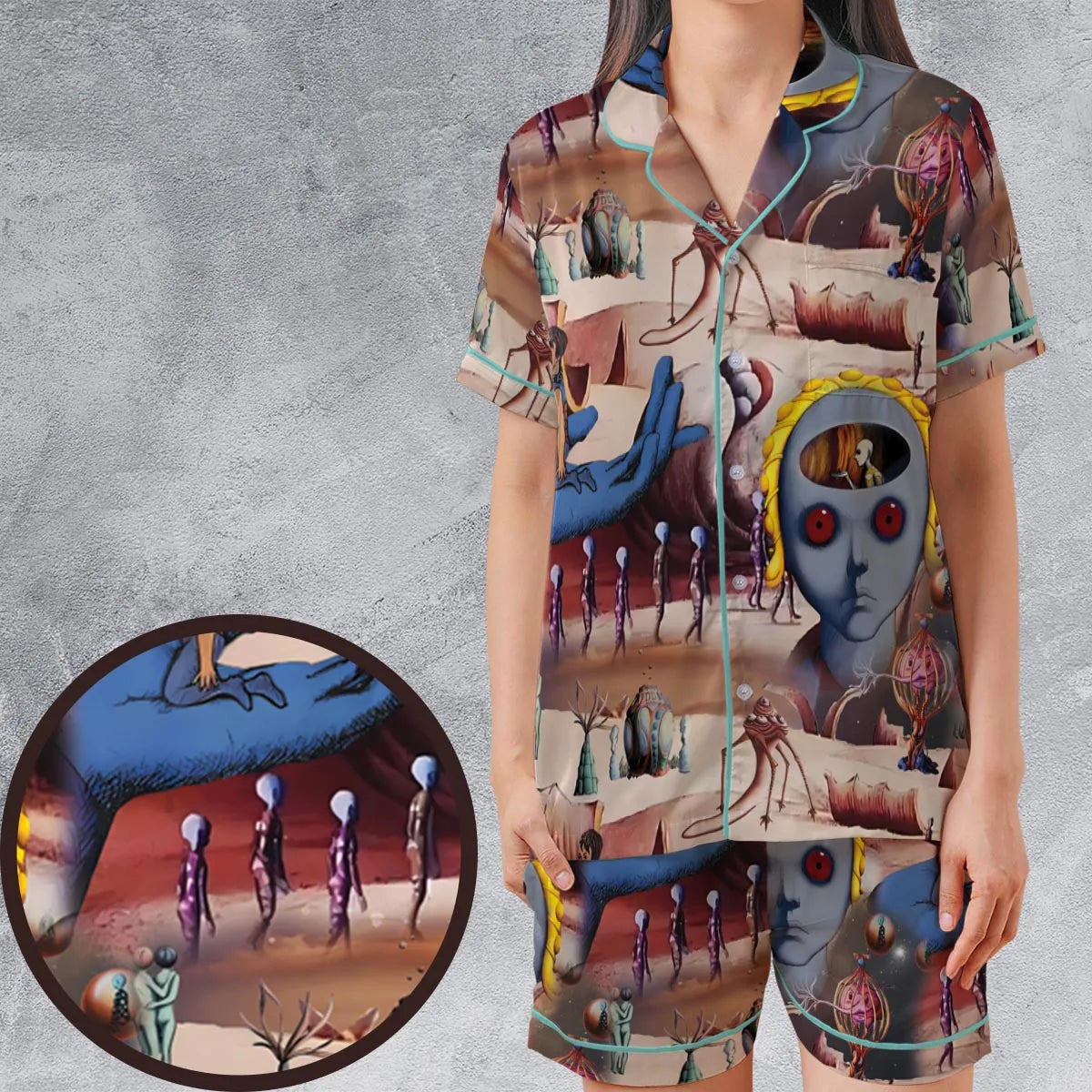 Satin Short-Sleeve Pajamas Set - Y3TZPHKN