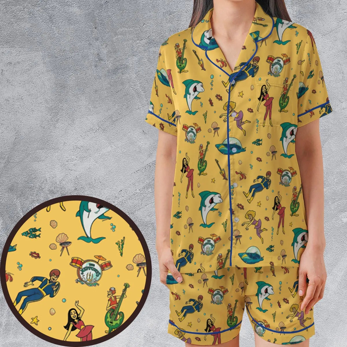 Satin Short-Sleeve Pajamas Set - 2CXQGB5Q