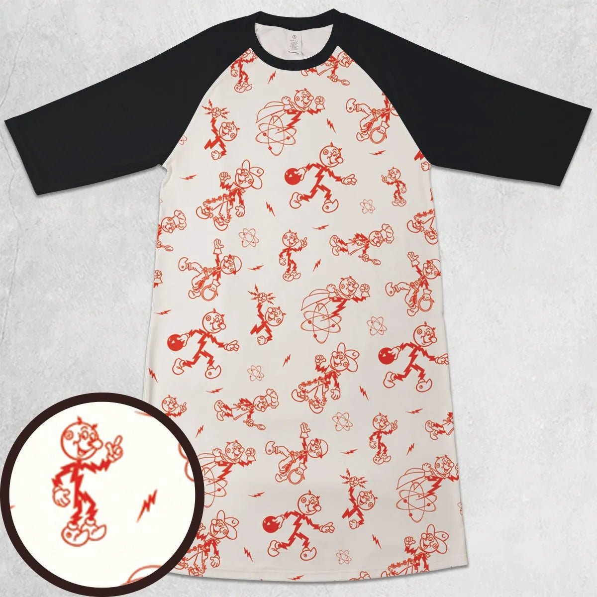 3/4 Sleeve Raglan Dress - U59CA1SD