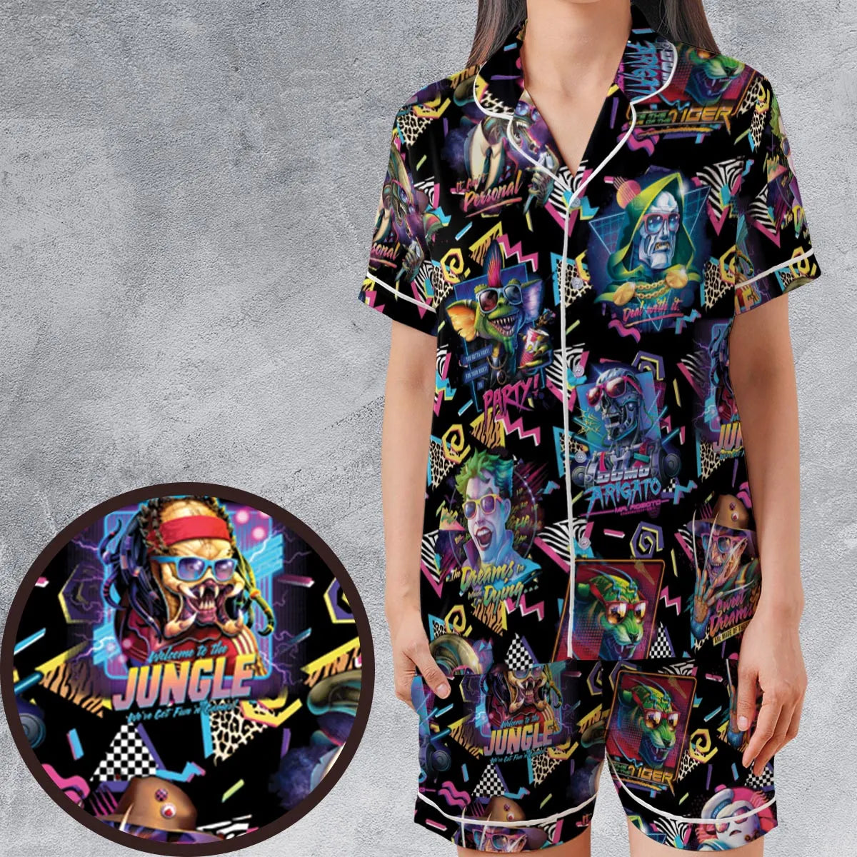 Satin Short-Sleeve Pajamas Set - 2G8PRYCF