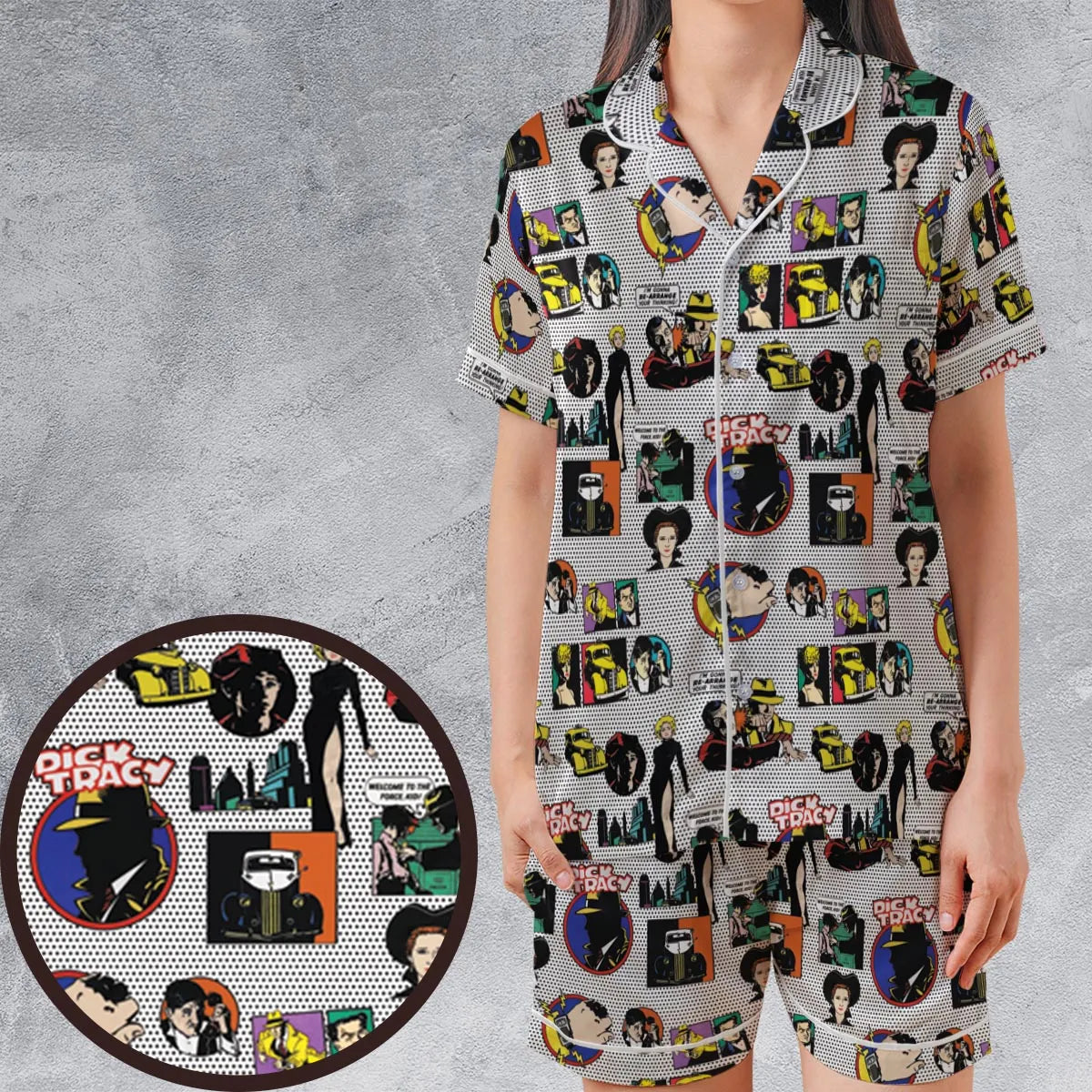 Satin Short-Sleeve Pajamas Set - SPZLNMKB