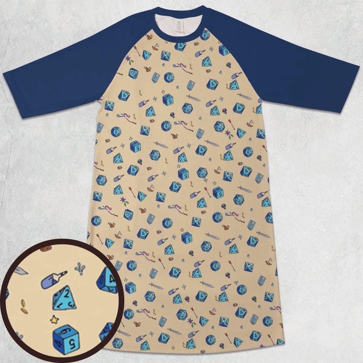3/4 Sleeve Raglan Dress - TUAWDCFD