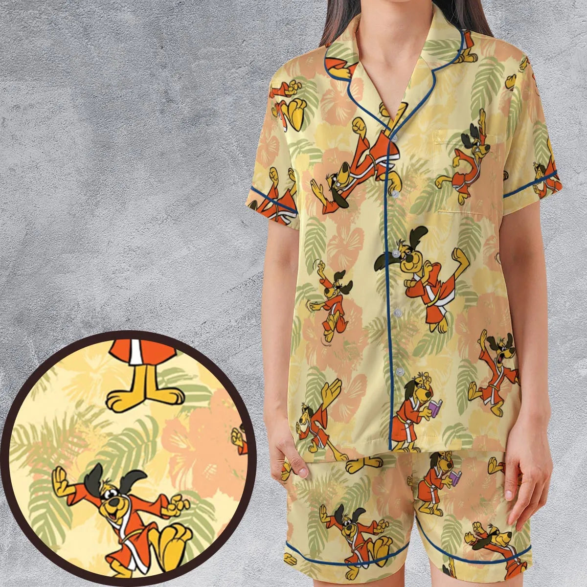 Satin Short-Sleeve Pajamas Set - DQT72F9K
