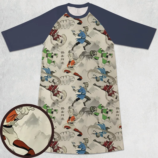 3/4 Sleeve Raglan Dress - 5RQBTWE1