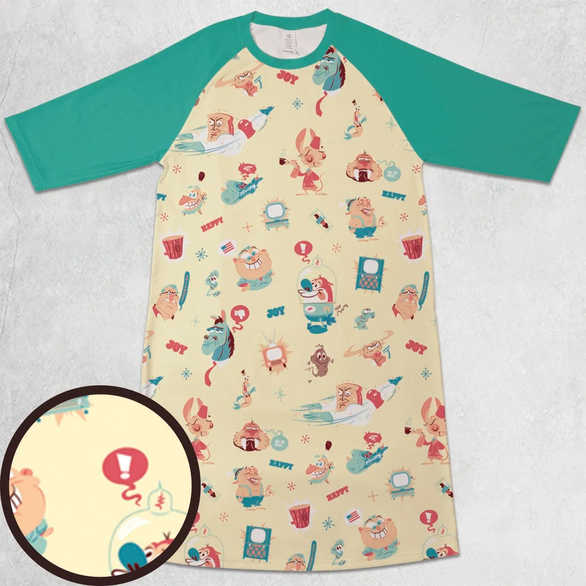 3/4 Sleeve Raglan Dress - ZBCYVM1Q
