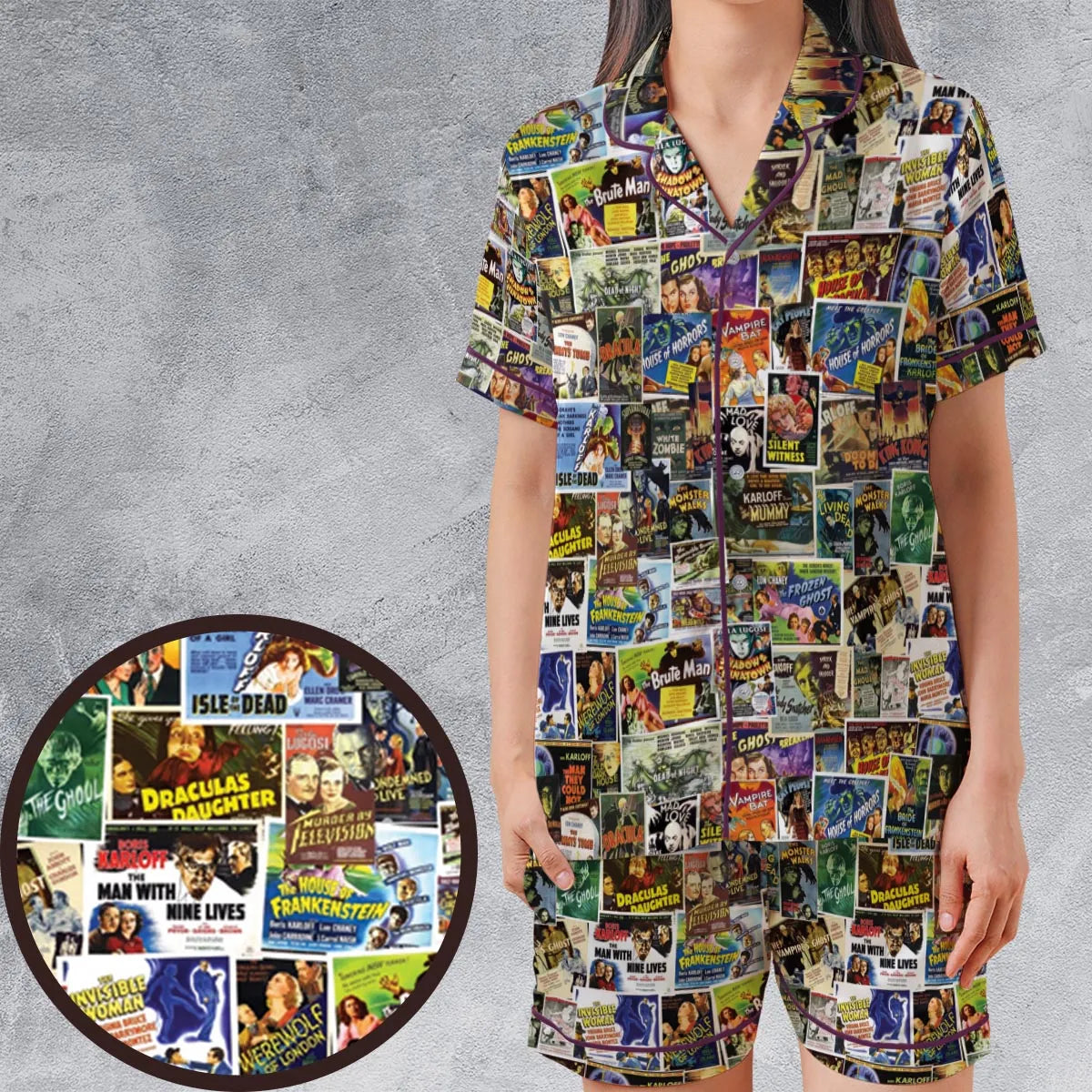 Satin Short-Sleeve Pajamas Set - 1EGKJMRH