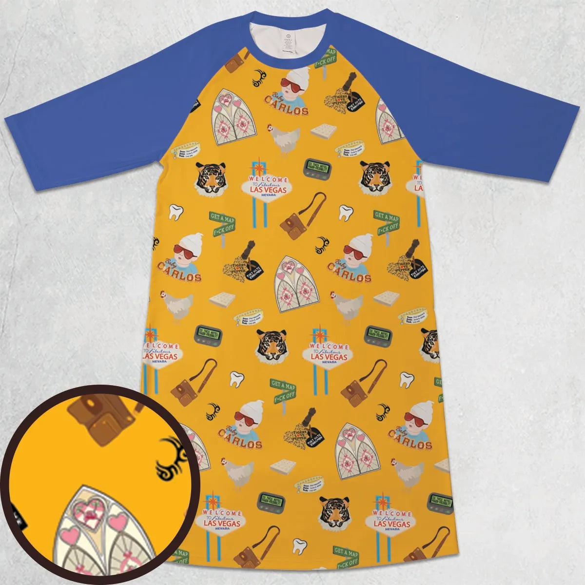 3/4 Sleeve Raglan Dress - TYPTQZBP