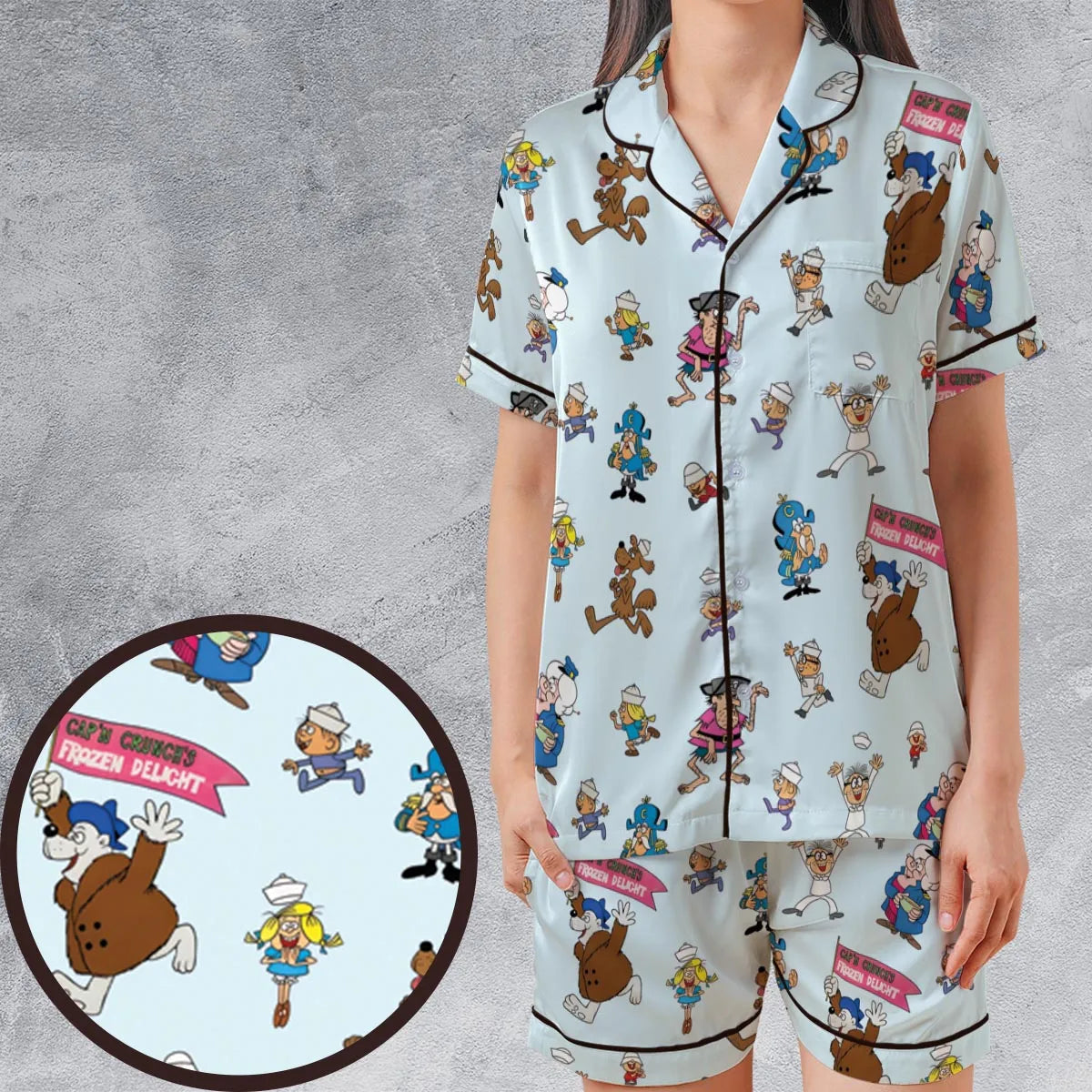 Satin Short-Sleeve Pajamas Set - 78HTVXVT