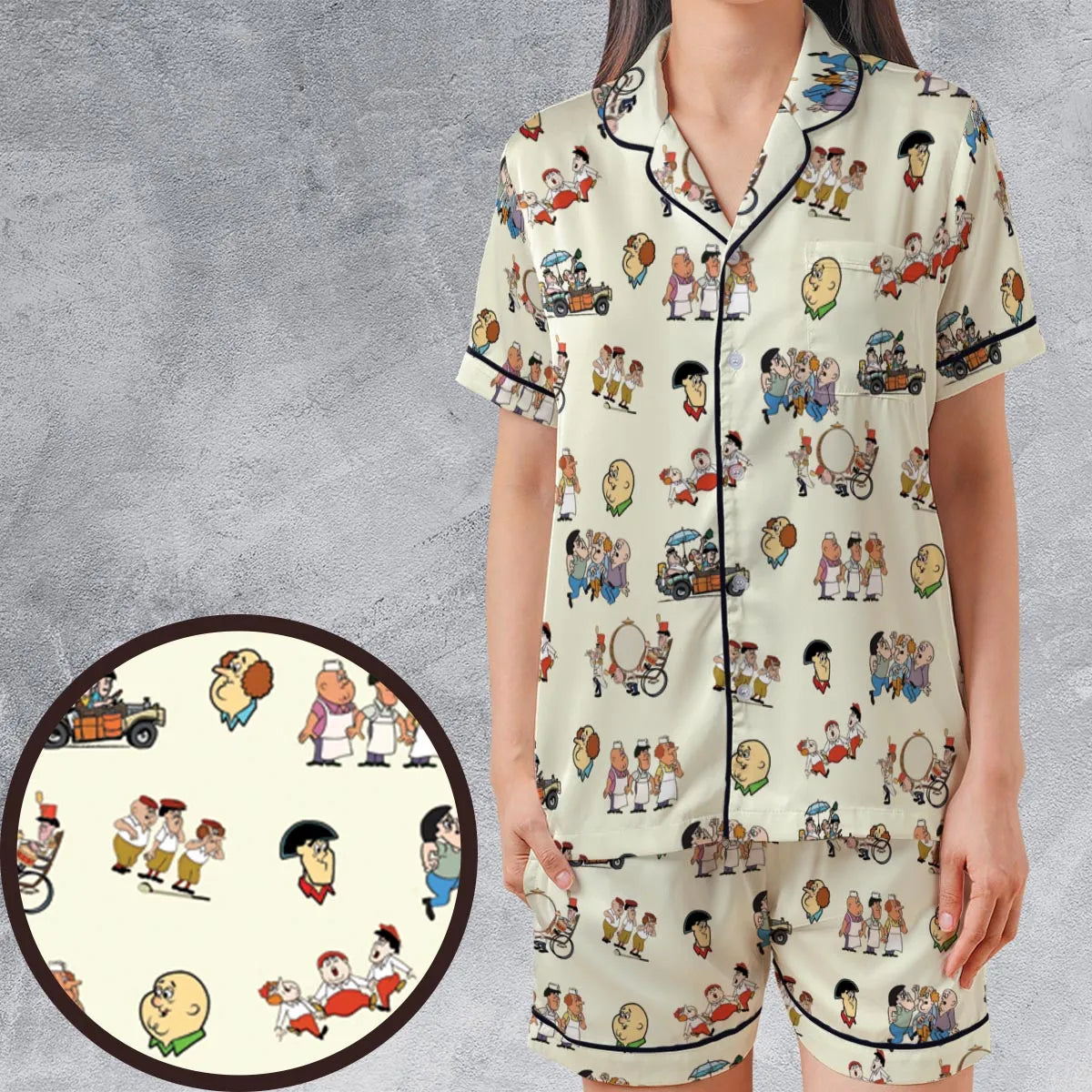 Satin Short-Sleeve Pajamas Set - SQ4W7XVY