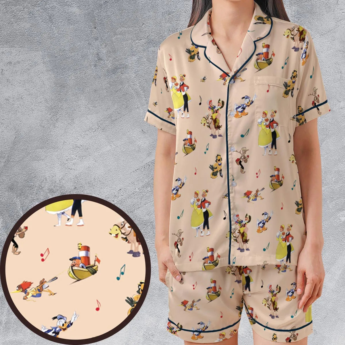 Satin Short-Sleeve Pajamas Set - N7UNGHJF