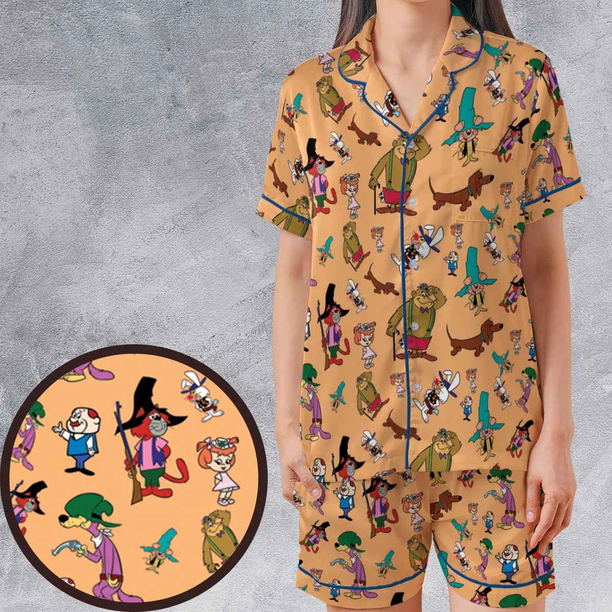 Satin Short-Sleeve Pajamas Set - U4ELAT9U