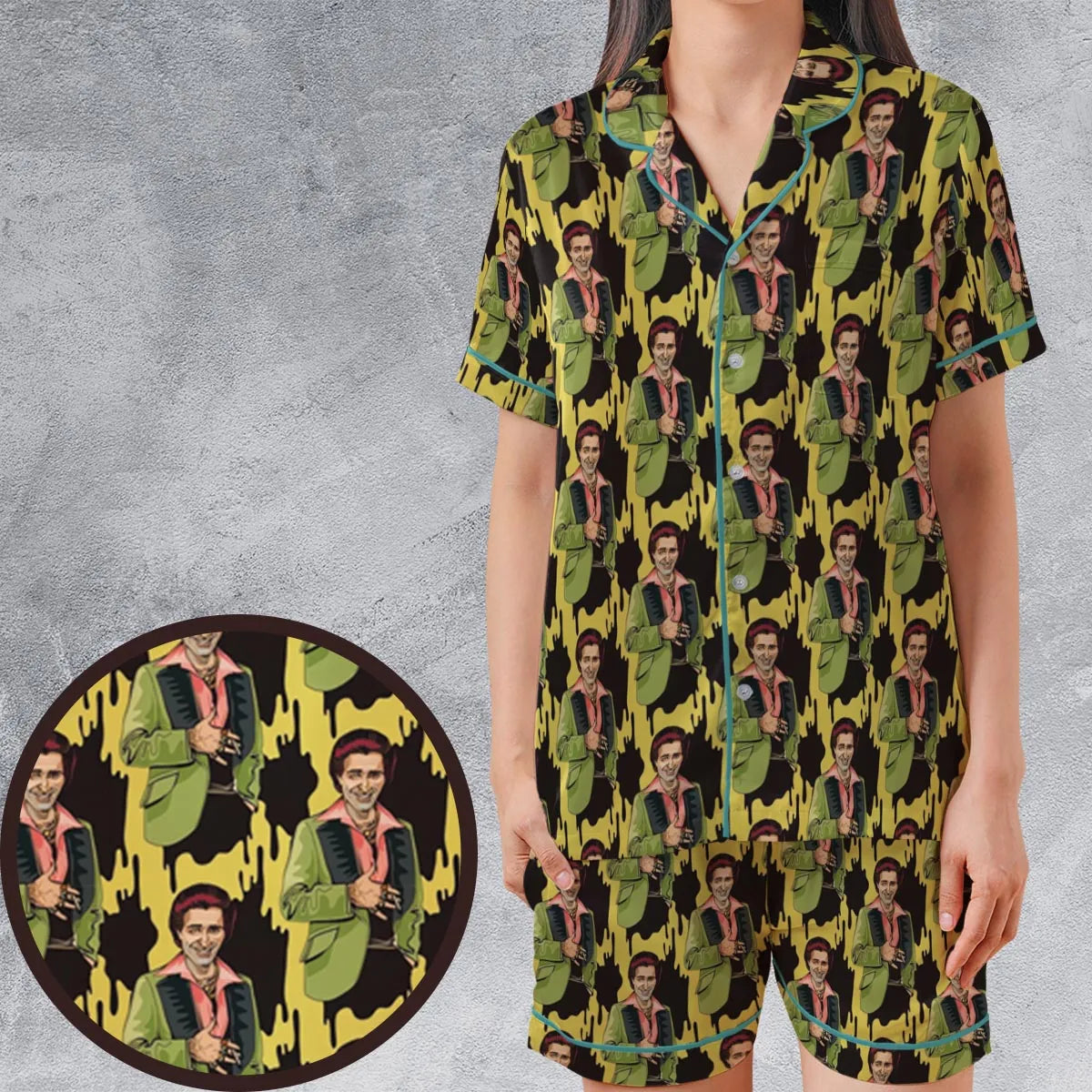 Satin Short-Sleeve Pajamas Set - U2XF5WK7