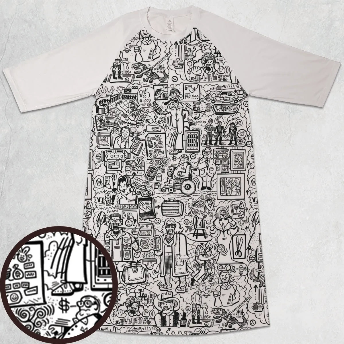 3/4 Sleeve Raglan Dress - ZCYZN8N4