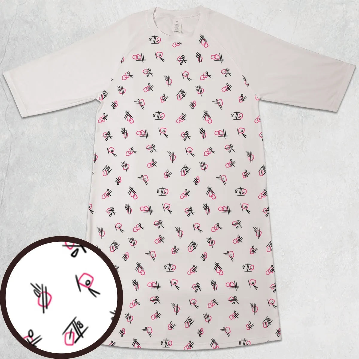 3/4 Sleeve Raglan Dress - 5A2WUJ3J