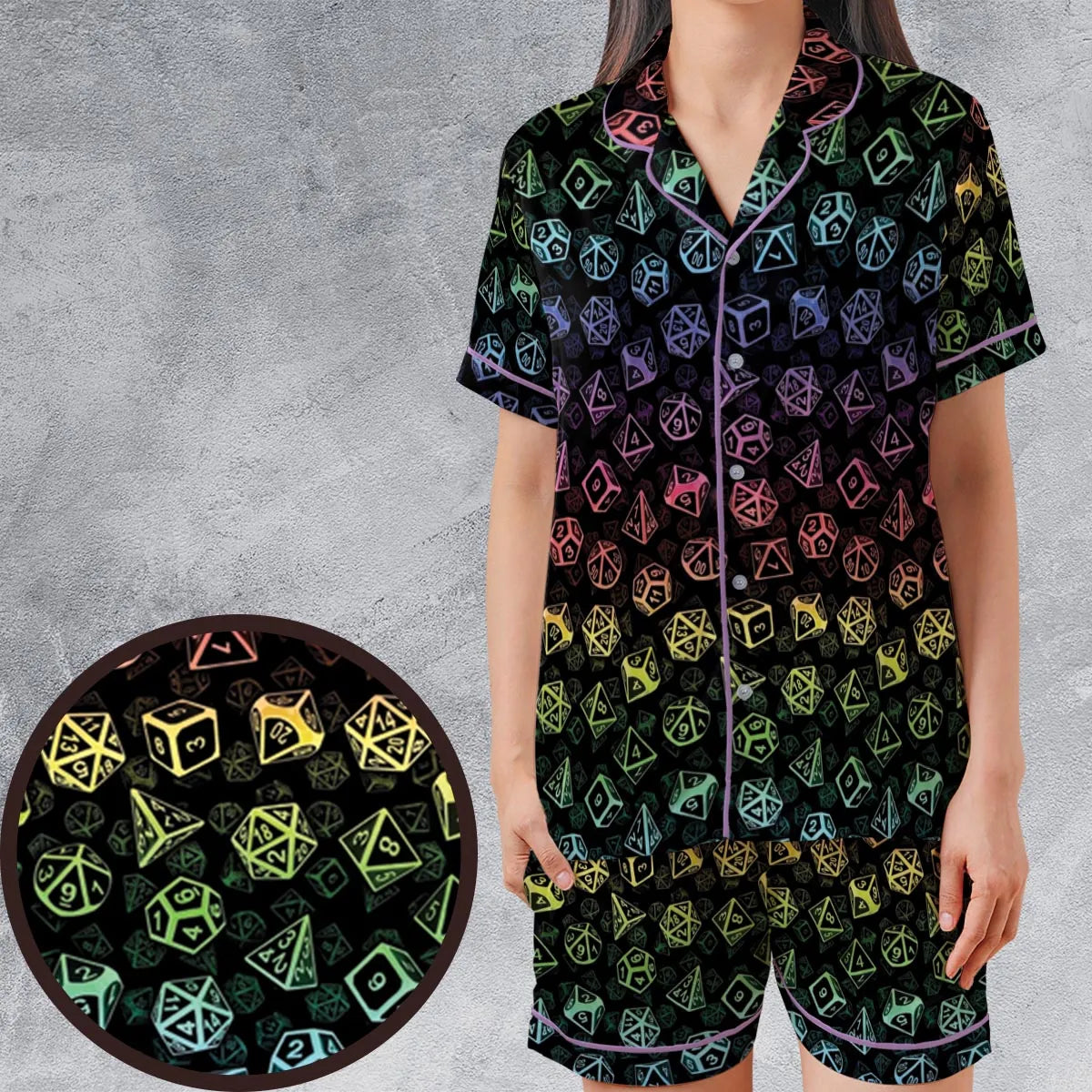 Satin Short-Sleeve Pajamas Set - EQ1UYGF2