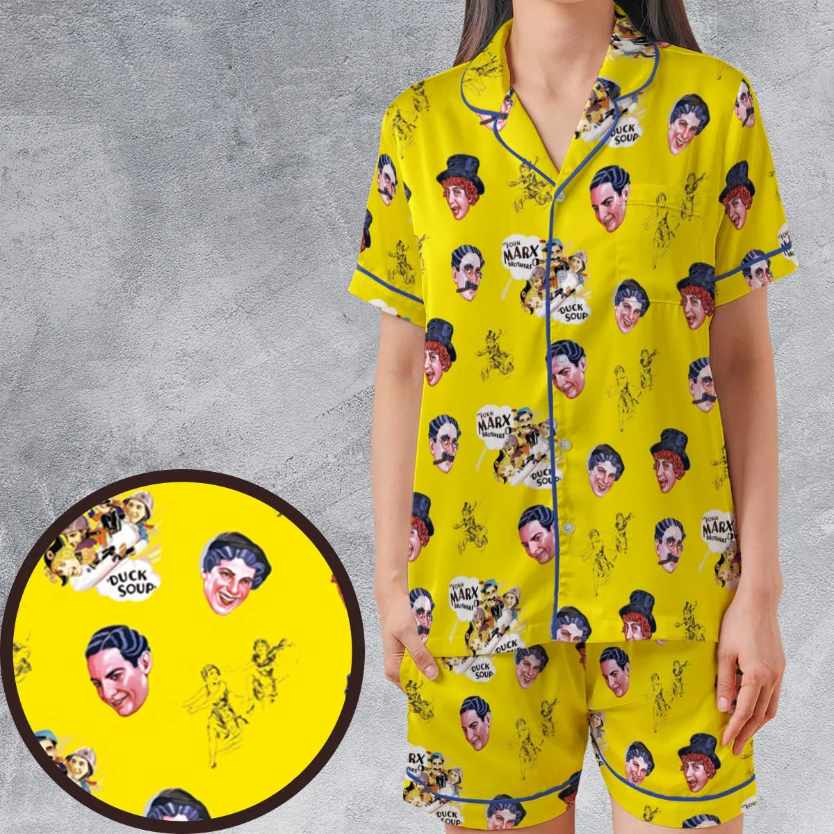 Satin Short-Sleeve Pajamas Set - B6QR31LB