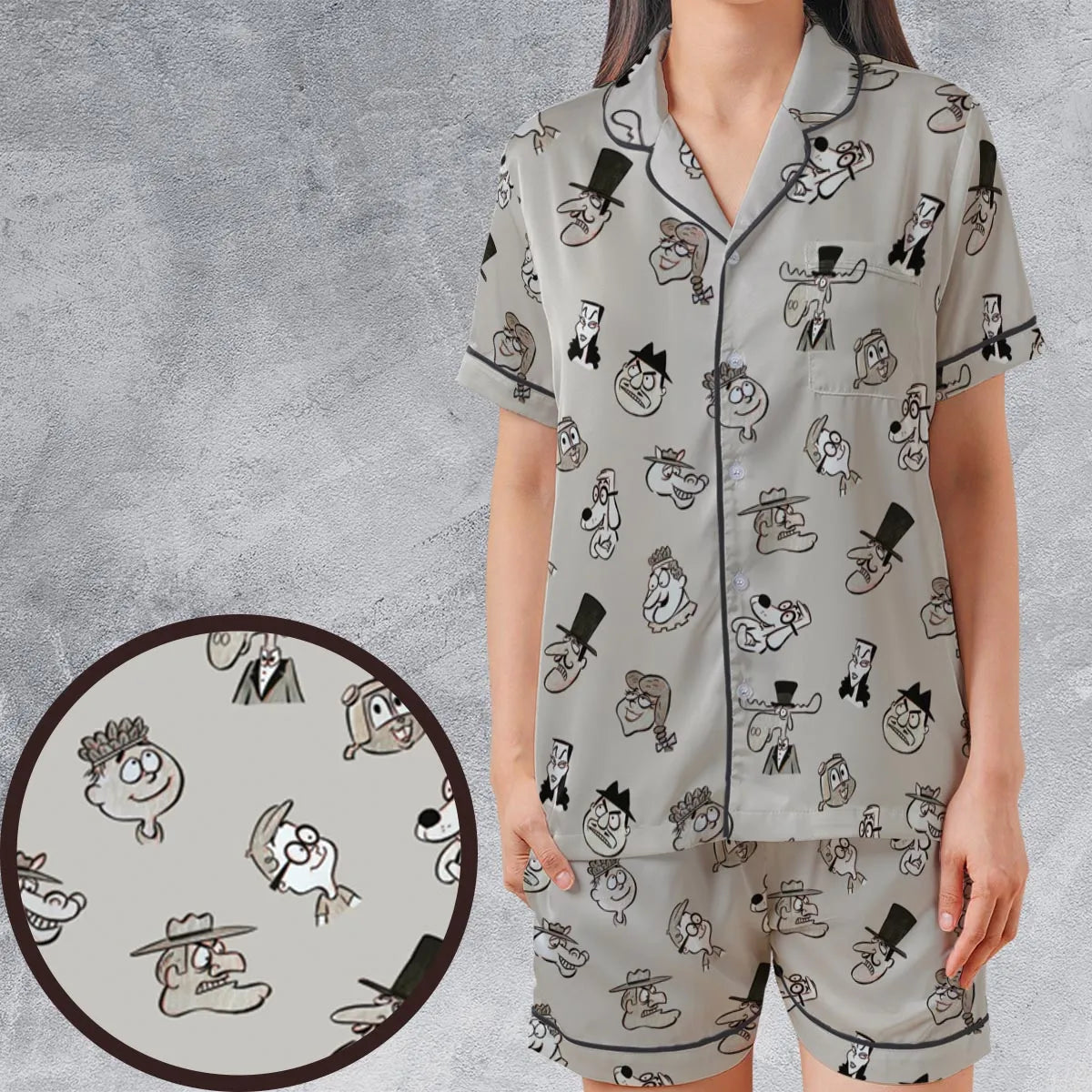 Satin Short-Sleeve Pajamas Set - XX4JJQMV