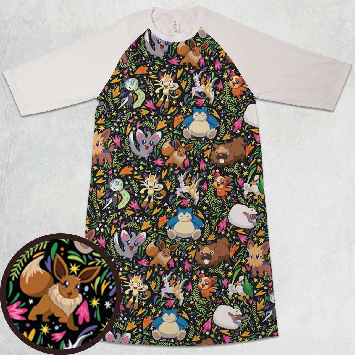 3/4 Sleeve Raglan Dress - FK9JX6WT