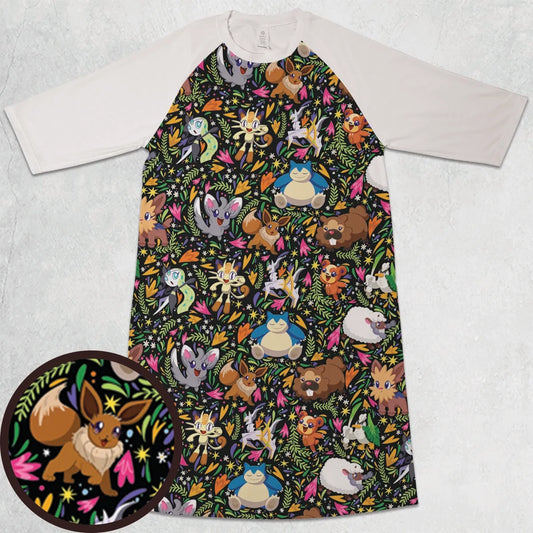 3/4 Sleeve Raglan Dress - FK9JX6WT