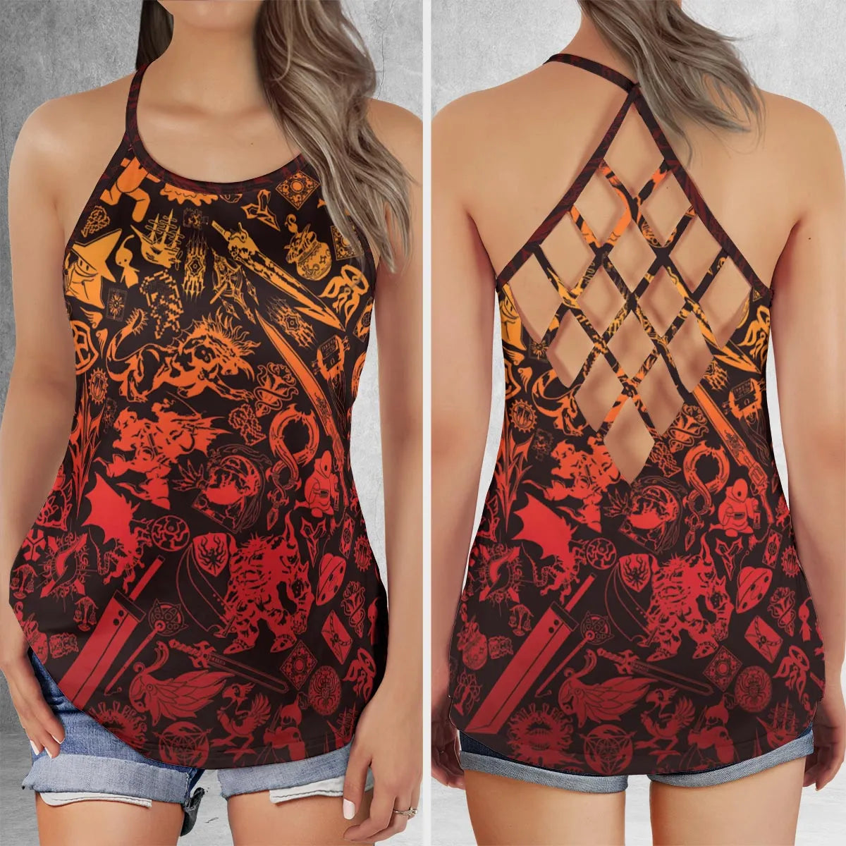 Criss Cross Tank Top - TEUU67Q1