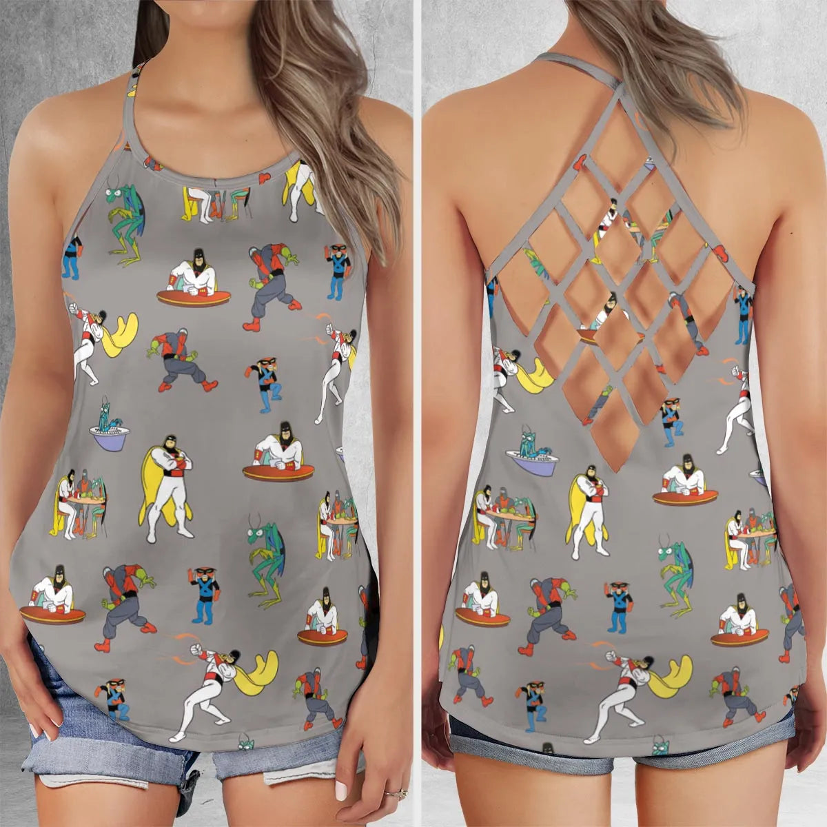Criss Cross Tank Top - NHXHYDZU