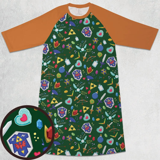 3/4 Sleeve Raglan Dress - 65FU67PE