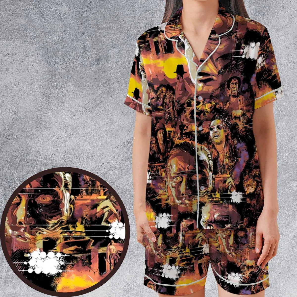 Satin Short-Sleeve Pajamas Set - 8LBXLXPN