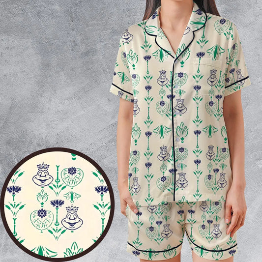Satin Short-Sleeve Pajamas Set - 7TCRHHZG