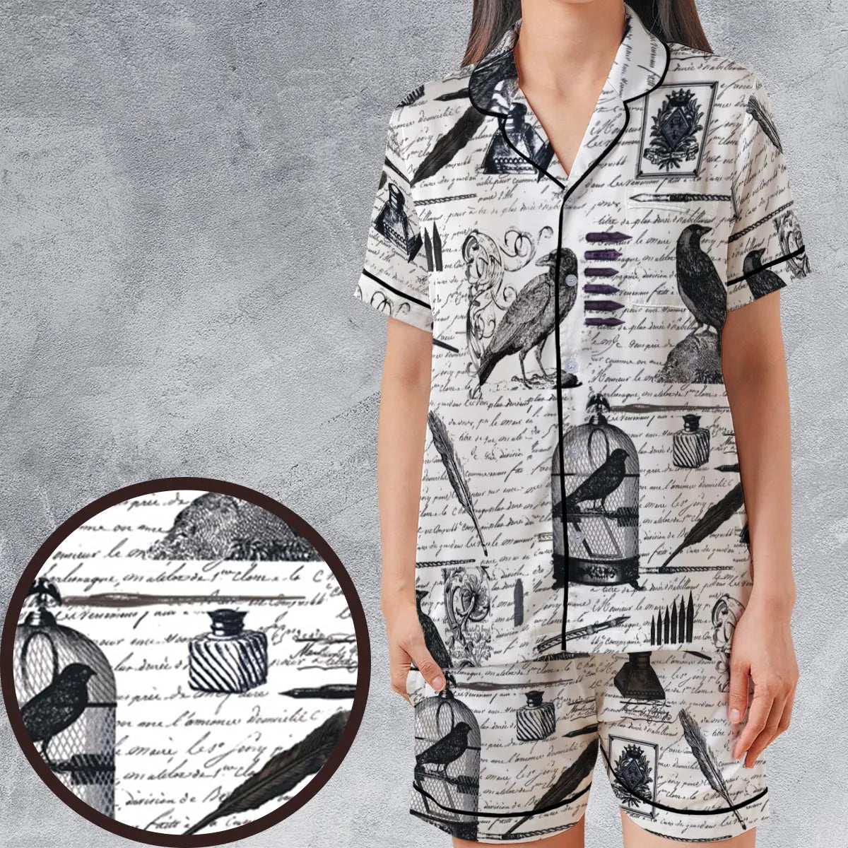 Satin Short-Sleeve Pajamas Set - BY2754YM