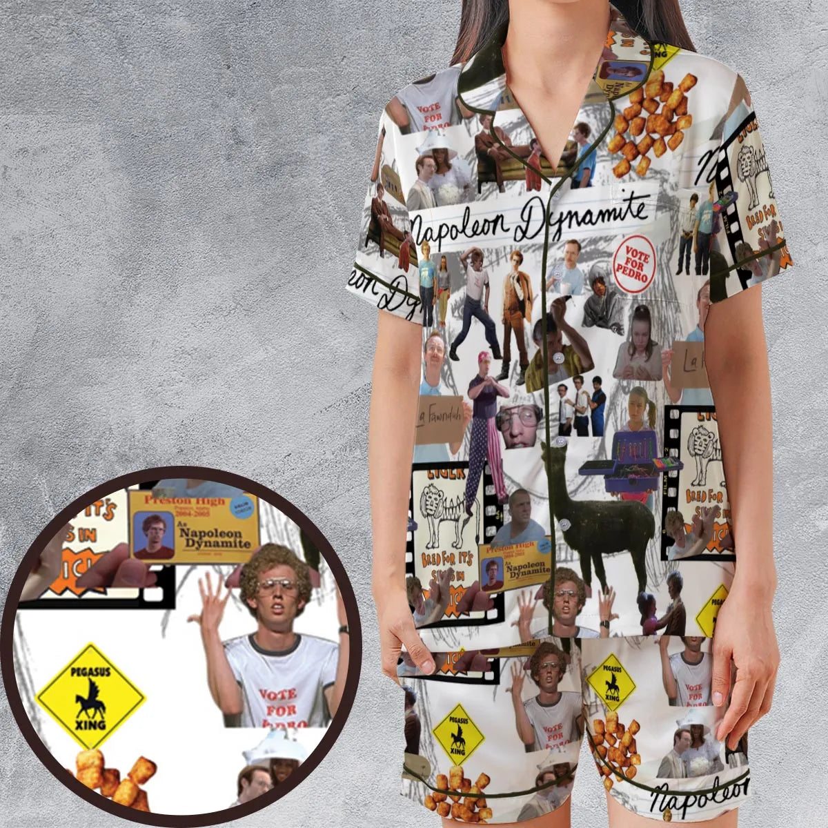 Satin Short-Sleeve Pajamas Set - 87KNH38M