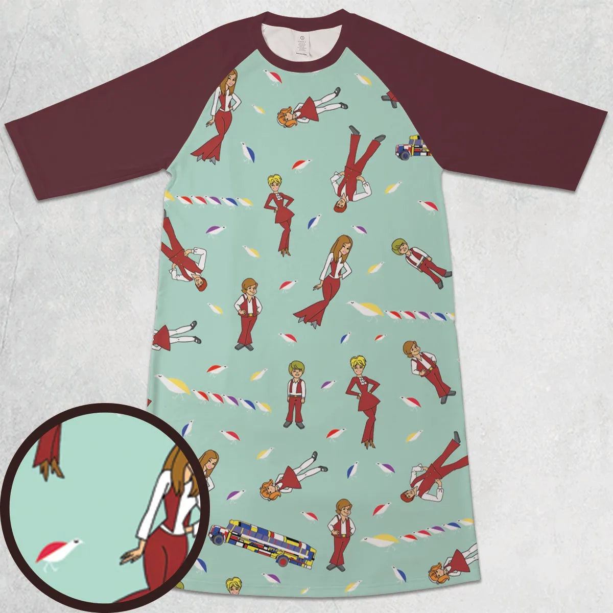 3/4 Sleeve Raglan Dress - J7L9XRR4