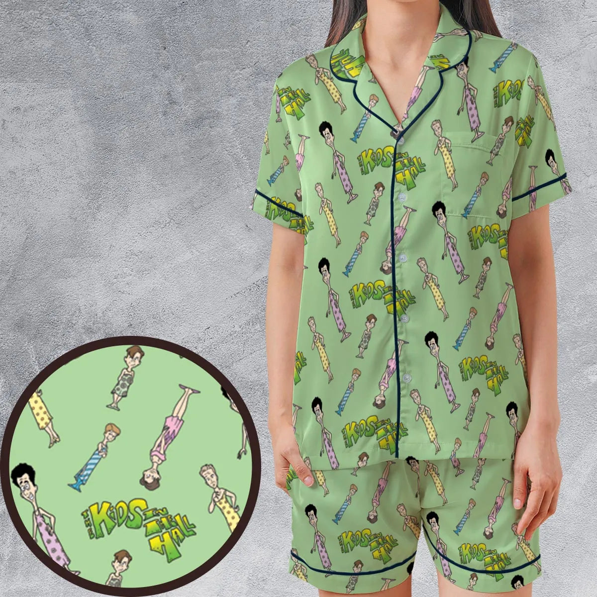 Satin Short-Sleeve Pajamas Set - 7P57U9NV