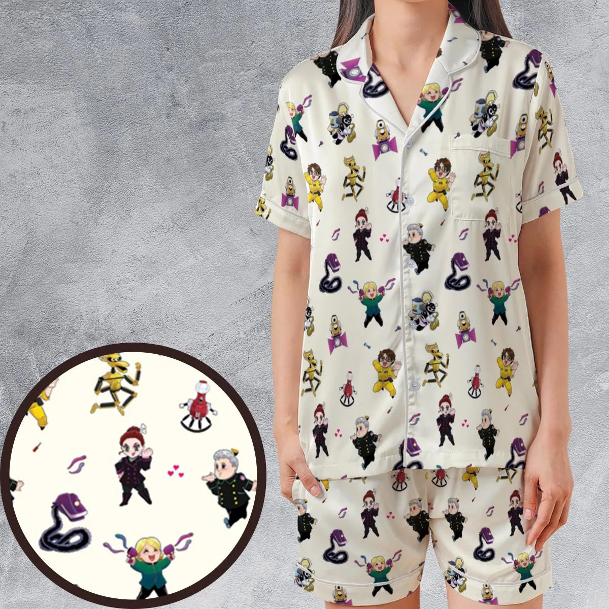 Satin Short-Sleeve Pajamas Set - 2VNB9W7R